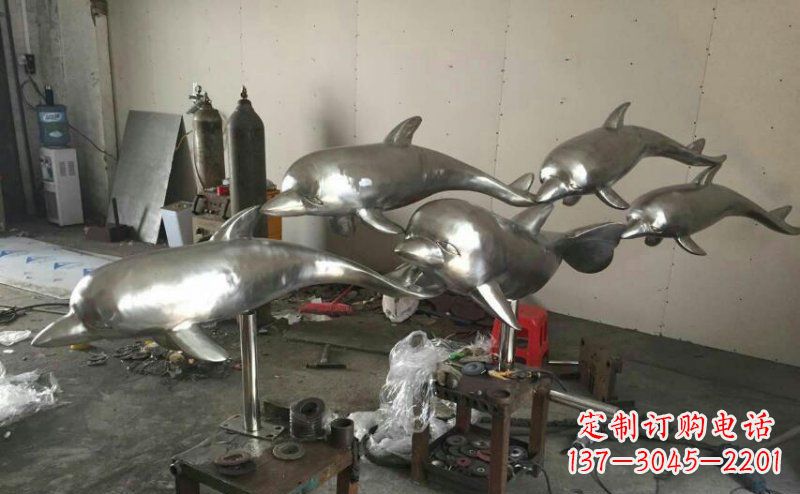 达州不锈钢海豚雕塑