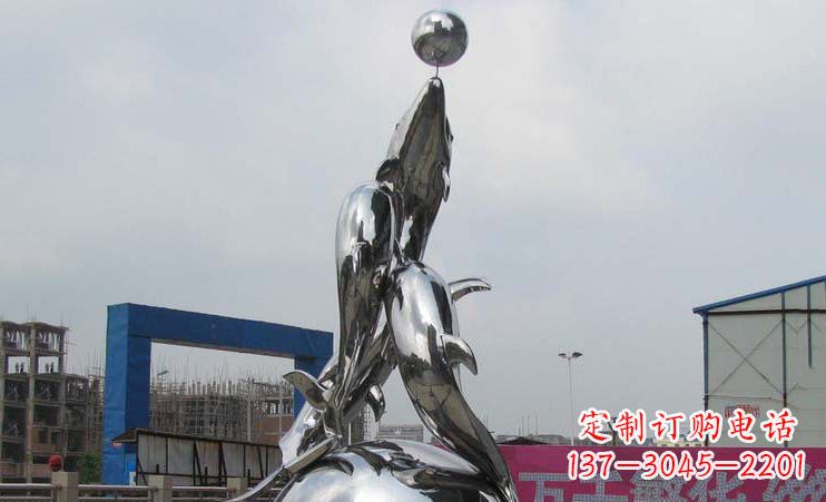 达州不锈钢海豚雕塑海洋之美的象征