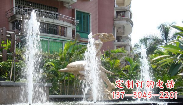 达州不锈钢海豚喷泉雕塑精美的海洋艺术