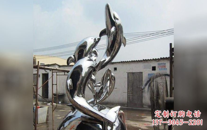 达州海豚之美——不锈钢海豚雕塑