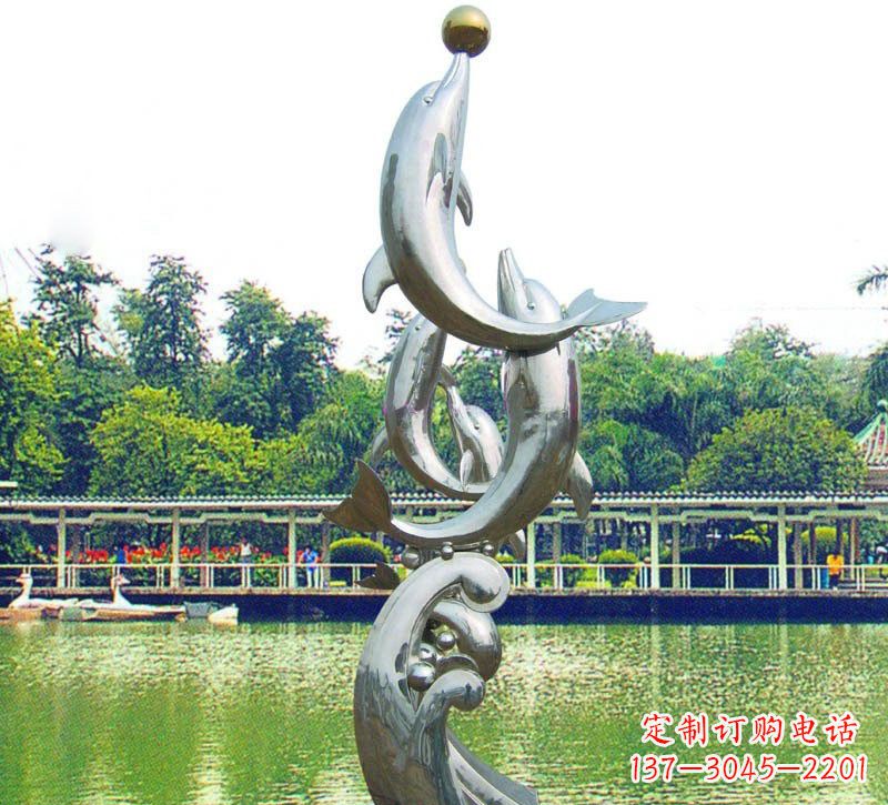 达州海豚的美丽雕塑