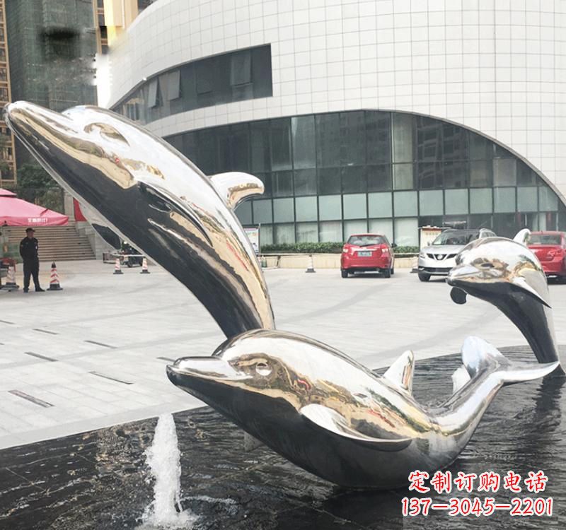 达州不锈钢海豚雕塑艺术与美的结合