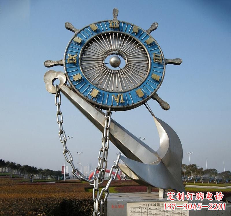 达州不锈钢海洋船舵雕塑海洋之美的象征