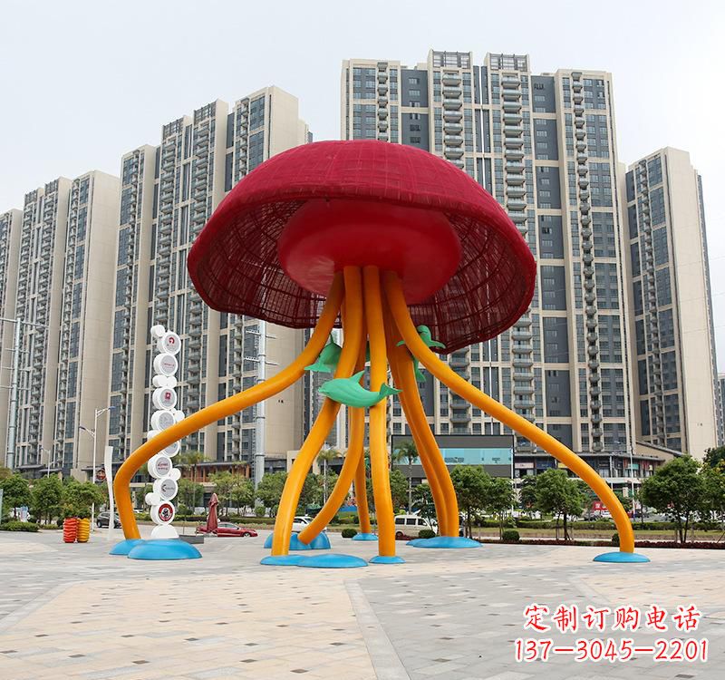 达州不锈钢海洋水母动物雕塑精美绝伦