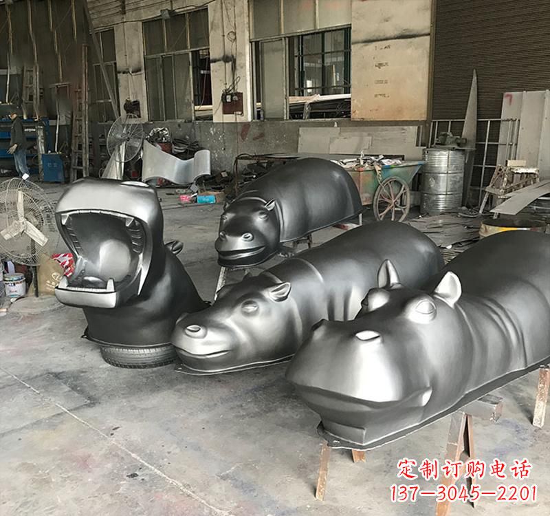达州不锈钢河马雕塑22