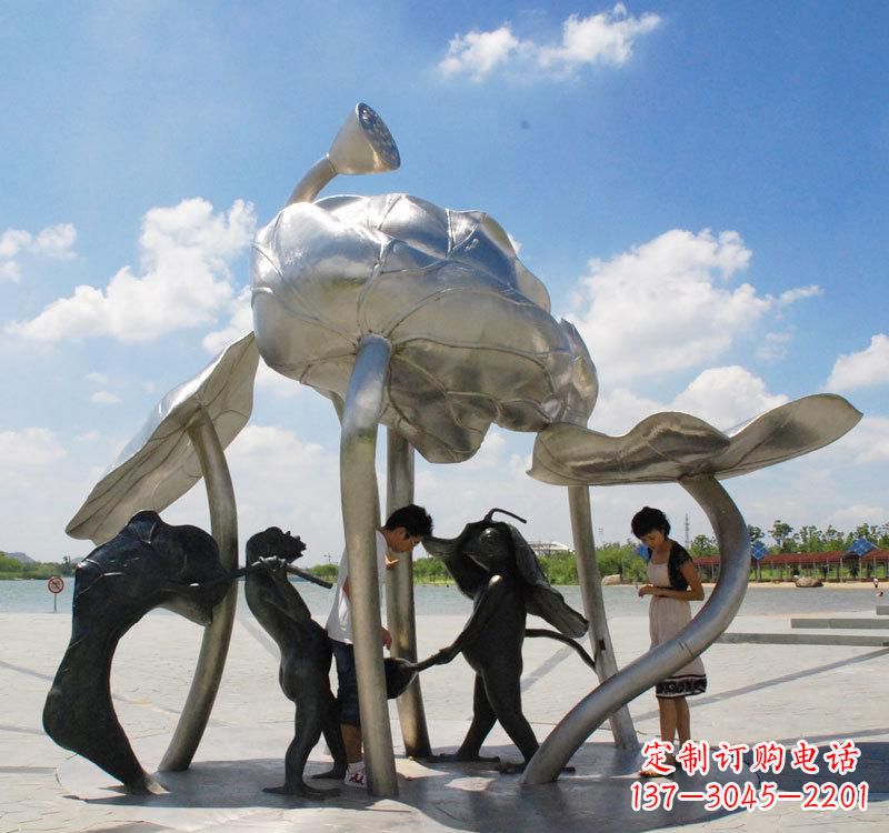达州不锈钢荷花广场雕塑