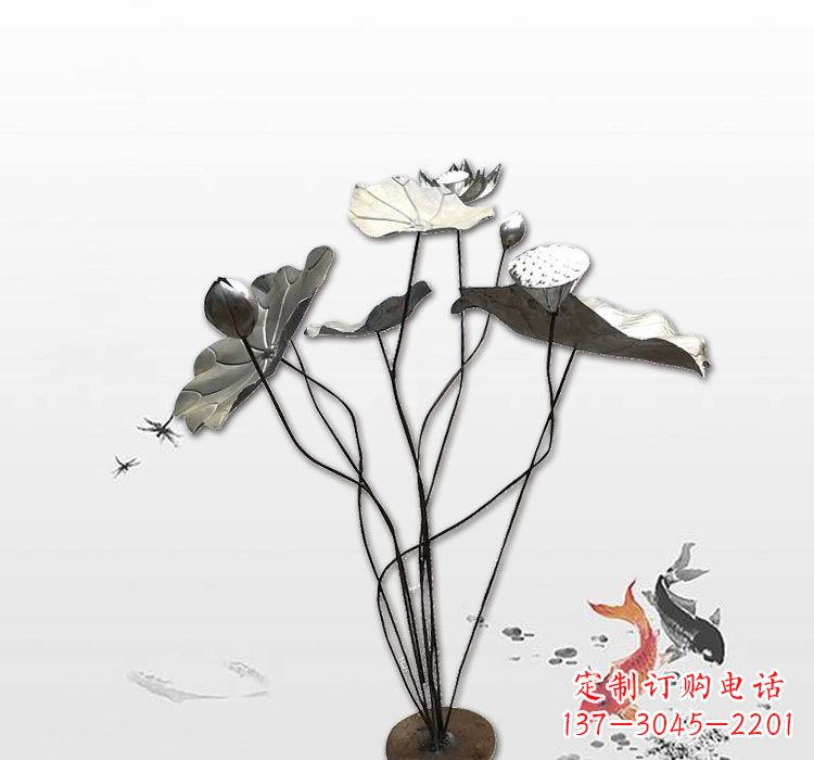 达州不锈钢荷花荷叶雕塑