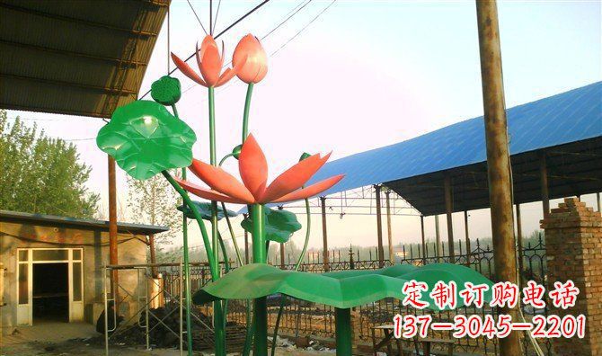 达州不锈钢荷花荷叶景观雕塑