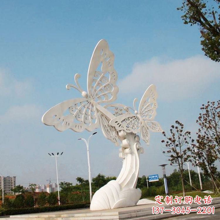 达州不锈钢蝴蝶景观雕塑,公园园林广场动物景观标识