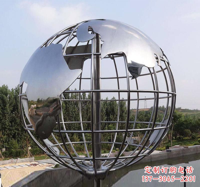 达州不锈钢户外地球仪雕塑一件既美观又能提醒人们环保的艺术品