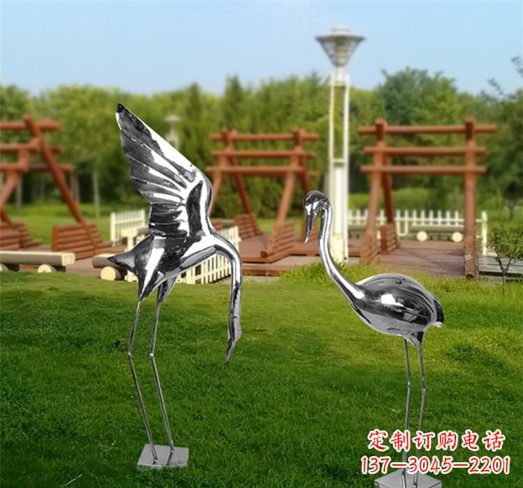 达州不锈钢户外仙鹤雕塑