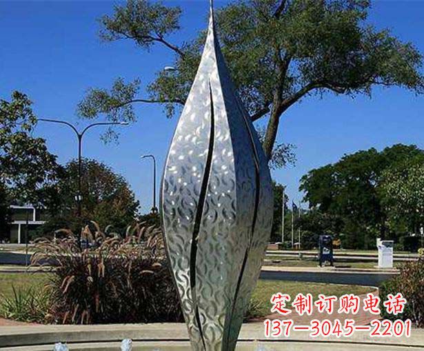 达州不锈钢花骨朵喷泉雕塑
