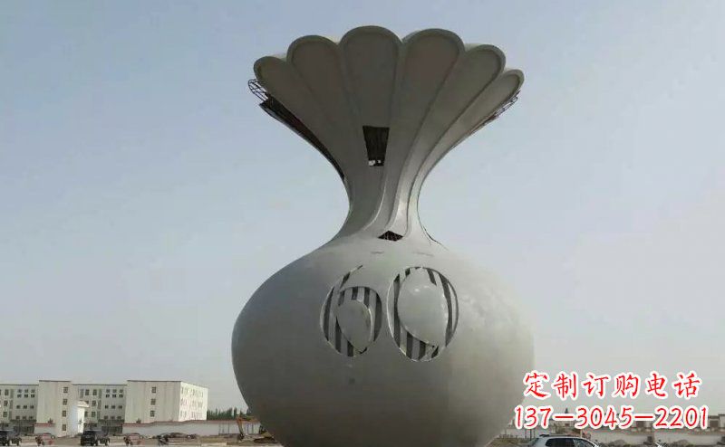 达州不锈钢花篮雕塑 (2)
