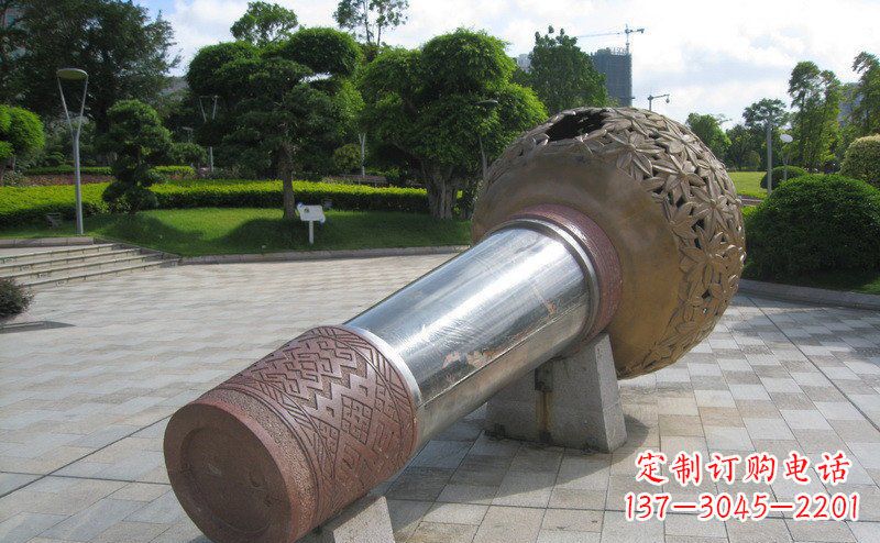 达州不锈钢话筒广场景观雕塑