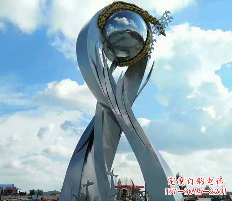 达州不锈钢环球和平鸽雕塑