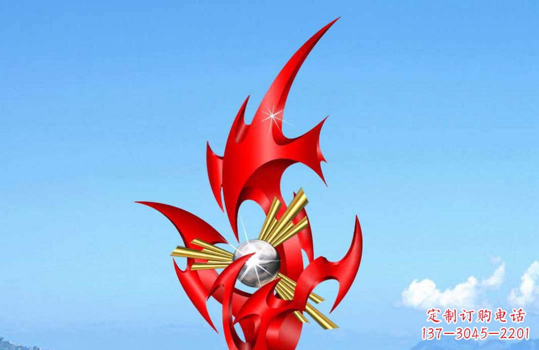 达州不锈钢火苗抽象景观雕塑