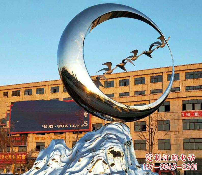 达州雁雕塑不锈钢的艺术精灵