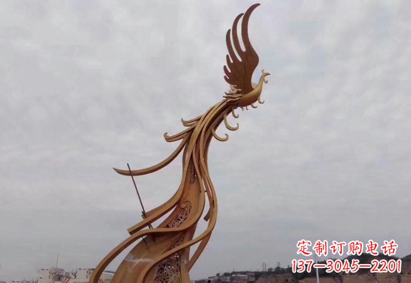 达州不锈钢金凤凰雕塑2