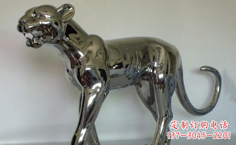 达州不锈钢金钱豹雕塑