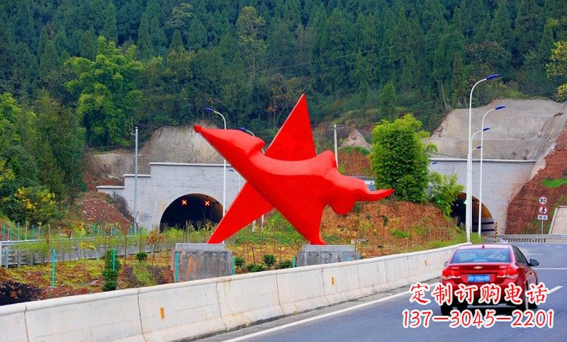 达州不锈钢五角星雕塑标志着和平与希望
