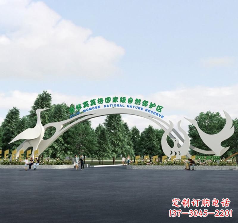 达州不锈钢景区拱门雕塑精美绝伦