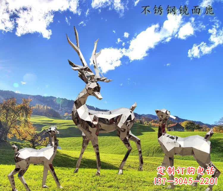 达州不锈钢鹿精美的动物雕塑