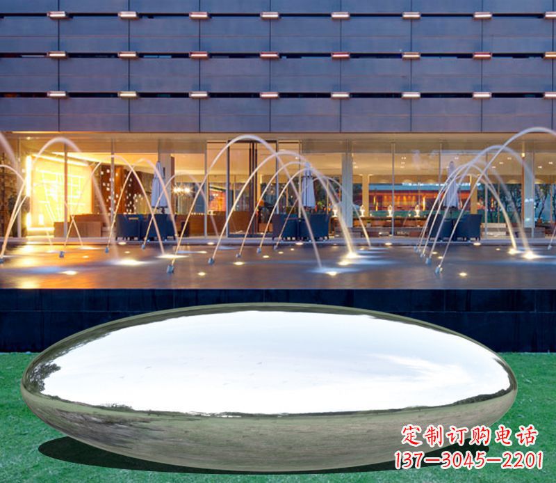 达州不锈钢镜面鹅卵石广场雕塑