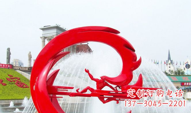 达州不锈钢夸父逐日广场雕塑