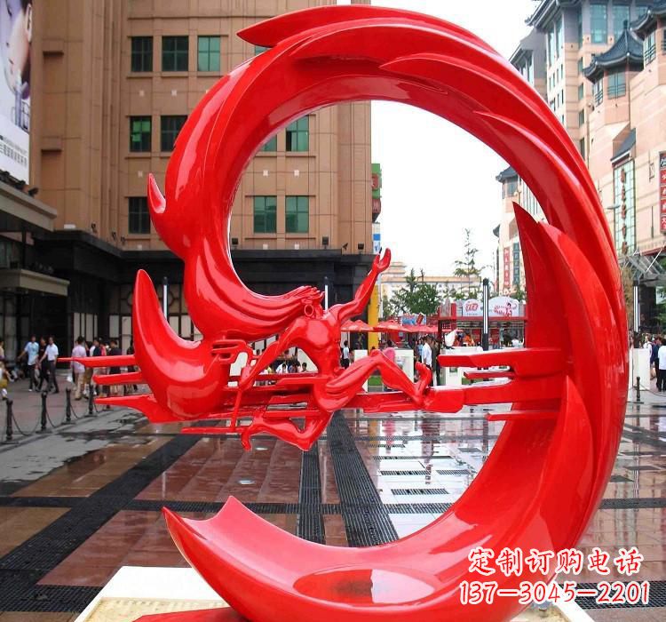 达州不锈钢夸父追日雕塑
