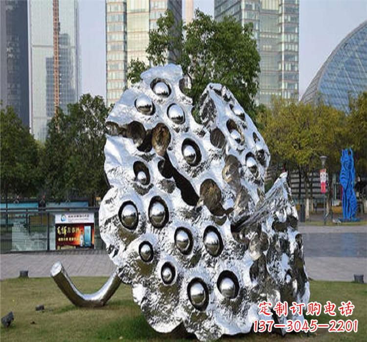 达州不锈钢莲蓬雕塑源自中国传统文化的精美作品