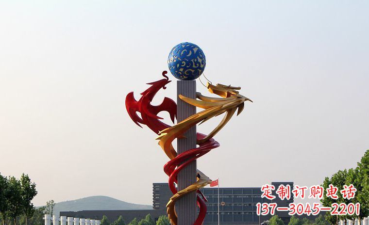 达州龙凤呈祥一对不锈钢雕塑的精彩展示