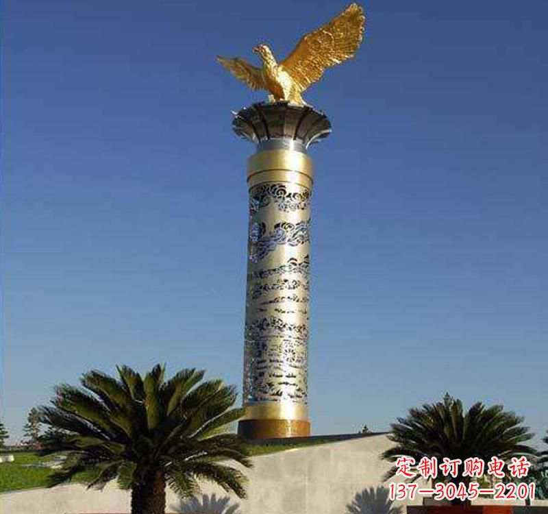 达州不锈钢龙柱雕塑把神秘的传统融入现代