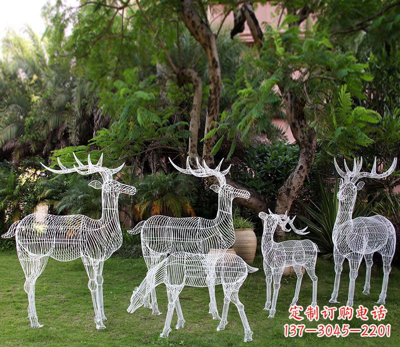 达州不锈钢镂空梅花鹿雕塑 (2)