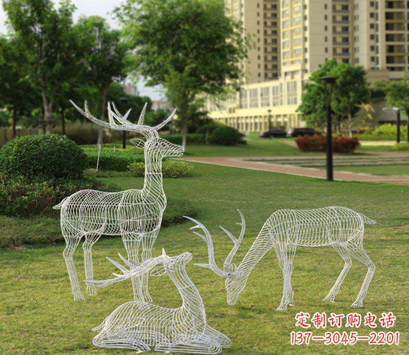 达州不锈钢镂空梅花鹿雕塑1