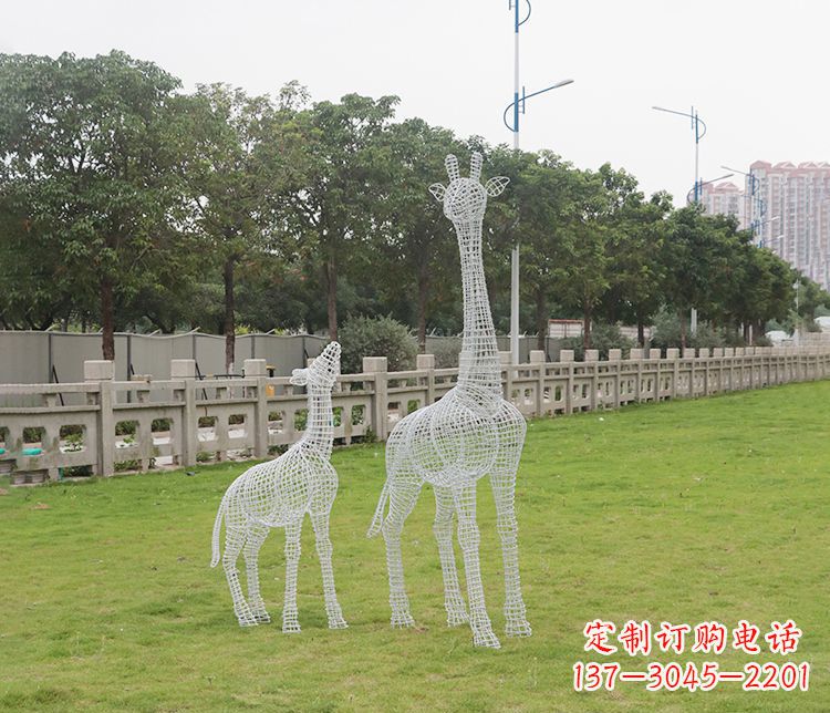 达州不锈钢镂空长颈鹿雕塑112