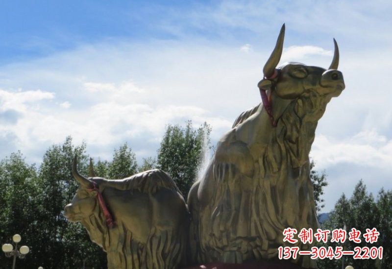 达州不锈钢牦牛雕塑
