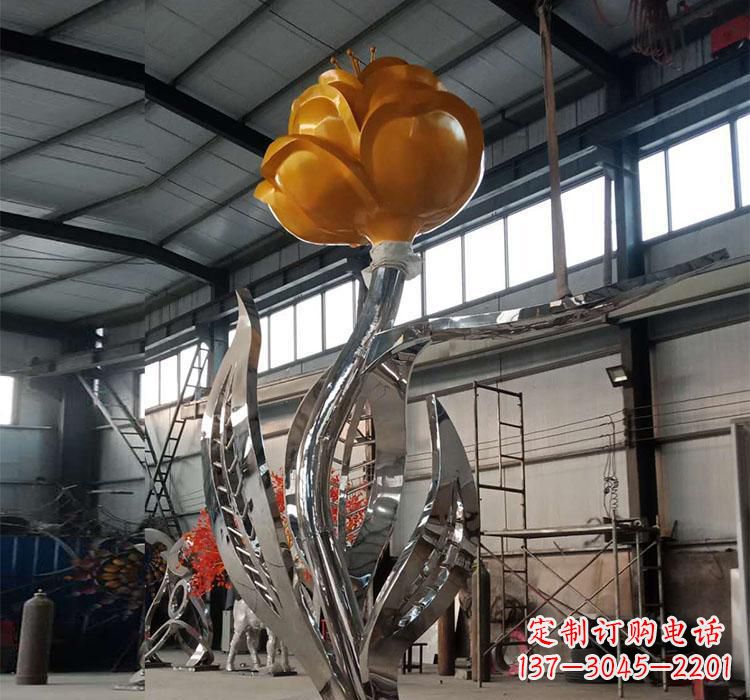 达州不锈钢玫瑰花雕塑2