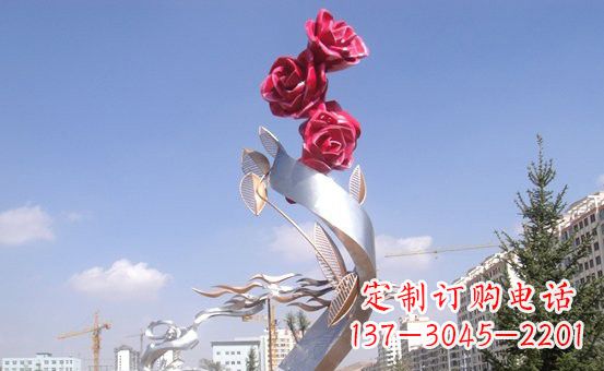 达州不锈钢玫瑰花雕塑222