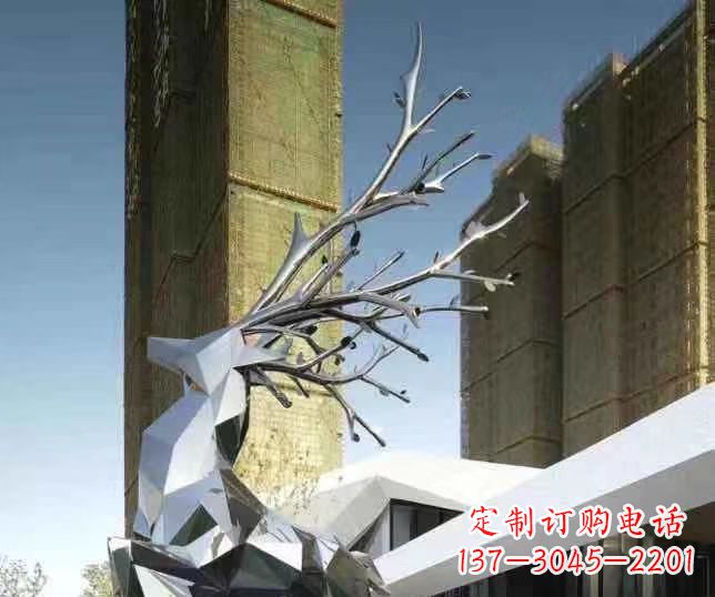 达州梅花鹿雕塑美丽的景观和动物雕塑
