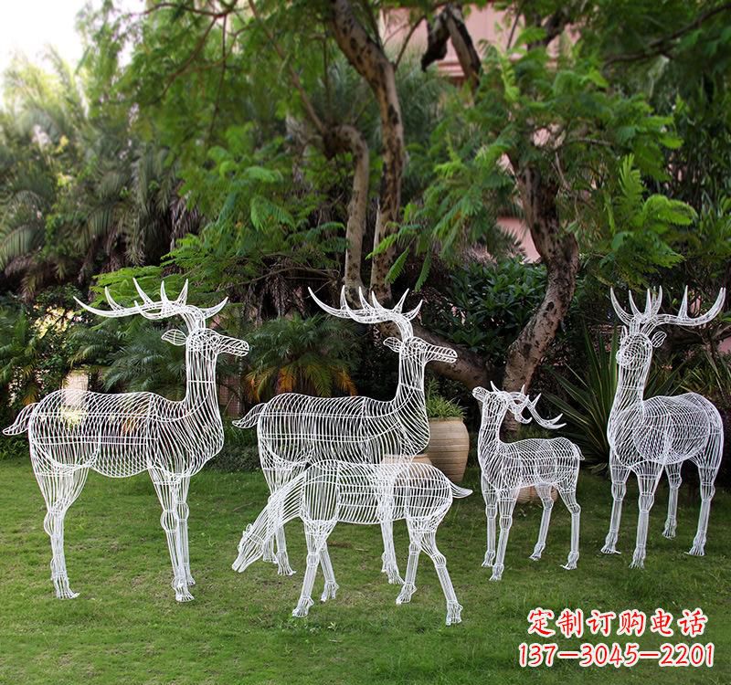 达州不锈钢梅花鹿雕塑美丽的象征