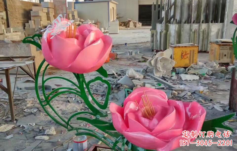 达州精美牡丹雕塑点缀景观