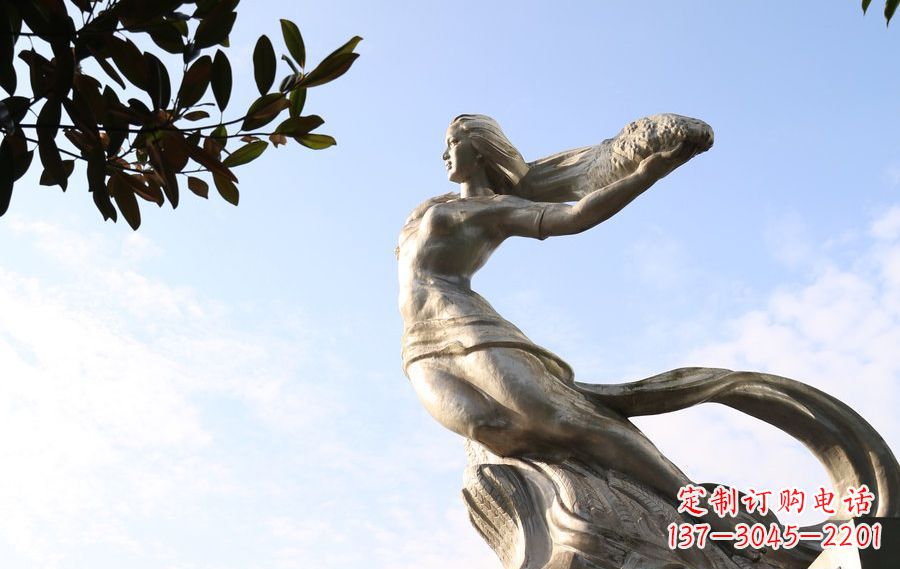 达州不锈钢女娲神话人物雕塑