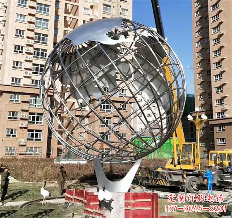 达州不锈钢喷泉地球仪雕塑
