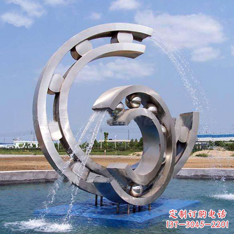 达州不锈钢喷水雕塑-园林水景喷泉景观雕塑