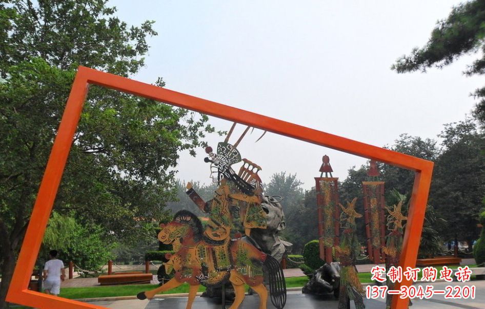 达州传承皮影戏——不锈钢皮影戏雕塑