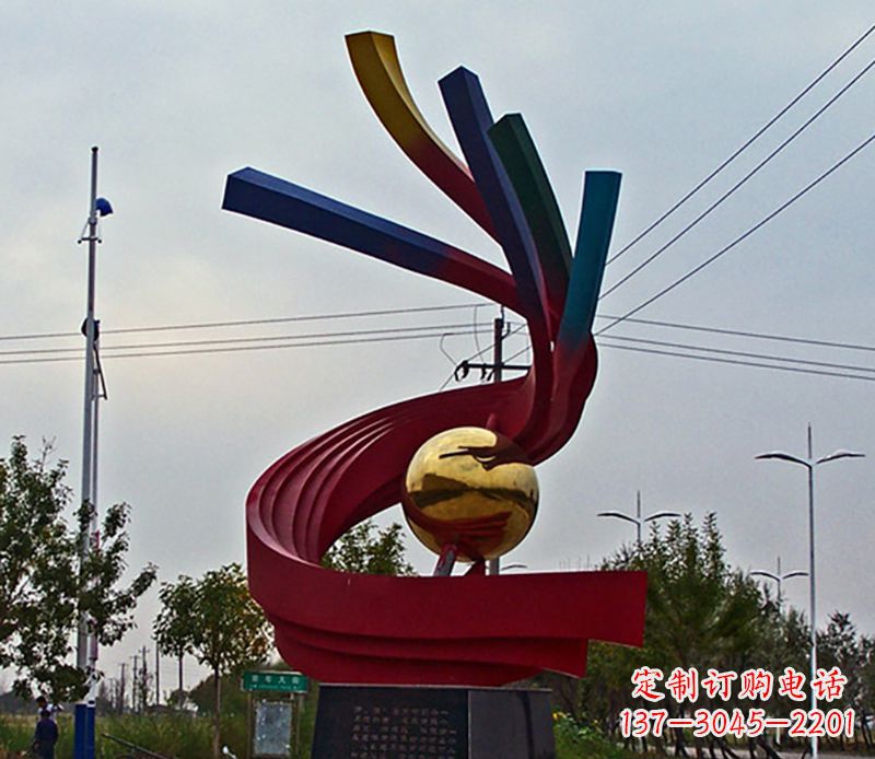 达州不锈钢飘带雕塑艺术与自然的完美结合