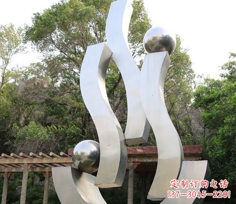 达州不锈钢飘带小区景观