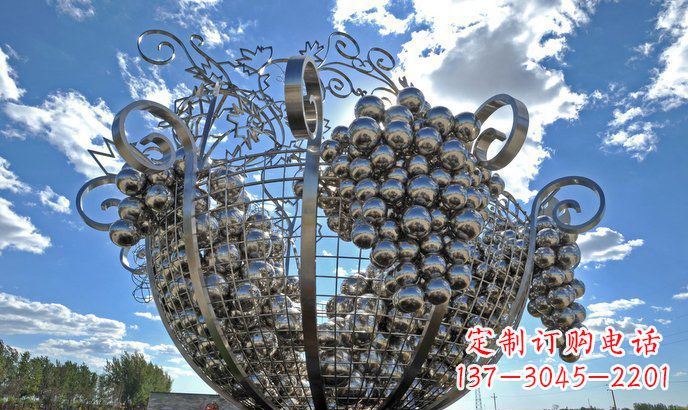 达州不锈钢葡萄丰收雕塑