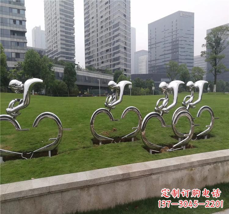 达州不锈钢骑自行车雕塑