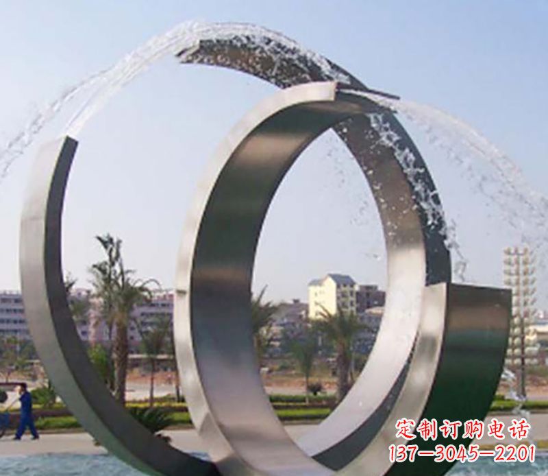 达州不锈钢情侣戒指雕塑